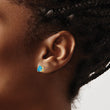 14k 7mm Trillion Blue Topaz Earrings - Birthstone Company