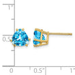14k 7mm Trillion Blue Topaz Earrings - Birthstone Company