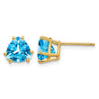 14k 7mm Trillion Blue Topaz Earrings - Birthstone Company