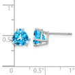 14k White Gold 7mm Trillion Blue Topaz Earrings - Birthstone Company