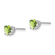 14k White Gold 5mm Heart Peridot Earrings - Birthstone Company