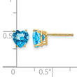 14k 6mm Heart Blue Topaz Earrings - Birthstone Company