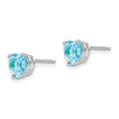 14k White Gold 6mm Heart Blue Topaz Earrings - Birthstone Company