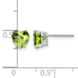 14k White Gold 6mm Heart Peridot Earrings - Birthstone Company