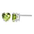 14k White Gold 7mm Heart Peridot Earrings - Birthstone Company