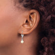 14K White Gold 5-6mm White Semi-round FWC Pearl Leverback Earrings - Birthstone Company