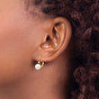 14K 6-7mm Round White FWC Pearl .06ct. Diamond Leverback Earrings - Birthstone Company
