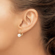 14K 7-8mm White Round Freshwater Cultured Pearl Leverback Earrings - Birthstone Company