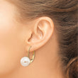 14K 8-9mm White Round Freshwater Cultured Pearl Leverback Earrings - Birthstone Company