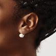 14K White Gold 6-7mm Button Freshwater Cultured Pearl Leverback Earrings - Birthstone Company