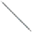 14K White Gold 8-9mm Grey Rice Freshwater Cultured Pearl Bracelet 7.25 in - Birthstone Company