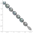 14K White Gold 8-9mm Grey Rice Freshwater Cultured Pearl Bracelet 7.25 in - Birthstone Company