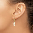 14K 3-3.5mm & 5-5.5mm Semi-Round FWC Pearl Leverback Dangle Earrings - Birthstone Company