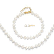 Freshwater Cultured Pearl Necklace, Bracelet & Earrings Set in 14K Yellow Gold