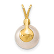 14K 9-10mm White Saltwater Culutured South Sea Pearl .05ct Diamond Pendant - Birthstone Company