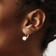 14k 7-8mm White Round Saltwater Akoya Cultured Pearl Leverback Earrings - Birthstone Company