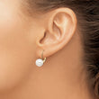 14k 8-9mm White Round Saltwater Akoya Cultured Pearl Leverback Earrings - Birthstone Company