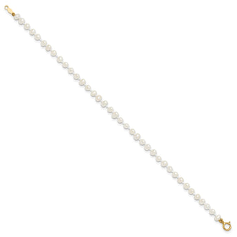 14k Madi K 3-4mm White Egg Shape FW Cultured Pearl Bracelet - Birthstone Company