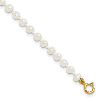 14k Madi K 3-4mm White Egg Shape FW Cultured Pearl Bracelet - Birthstone Company