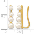 14k 3-5mm FW Cultured Pearl .016ct Diamond Ear Climber Earrings - Birthstone Company