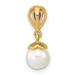 14K Gold w/ Amethyst & Freshwater Cultured Pearl Polished Pendant - Birthstone Company