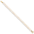14K Madi K 4-5mm White Egg Shape Freshwater Cultured Pearl Bracelet