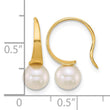 14k Polished 6-7mm Round White South Sea Saltwater Cultured Pearl Dangle Earrings - Birthstone Company