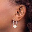 14k White Gold 6-7mm White Semi-Round Freshwater Cultured 3 Pearl Hoop Earrings - Birthstone Company