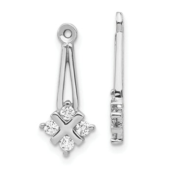 14k White Gold AA Dangle Cluster Diamond Earring Jacket