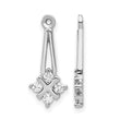 14k White Gold AA Dangle Cluster Diamond Earring Jacket - Birthstone Company