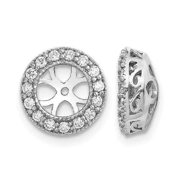 14k White Gold AA Diamond Earring Jacket - Birthstone Company