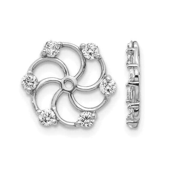 14k White Gold 3/8 carat AA Diamond Earring Jackets - Birthstone Company