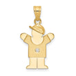 14k The Kids Small Boy with Hat on Right A Diamond Love Pendant - Birthstone Company