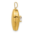 Heart Locket in 14K Yellow Gold with White Topaz Accent, 19mm Textured