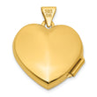 Heart Locket in 14K Yellow Gold with White Topaz Accent, 19mm Textured