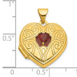 14k Polished Garnet January Birthstone 18mm Heart Locket - Birthstone Company
