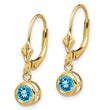 14k 5mm Blue Topaz Leverback Earring - Birthstone Company