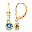 14k 5mm Blue Topaz Leverback Earring - Birthstone Company