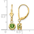 14k 5mm Peridot Leverback Earrings - Birthstone Company