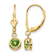 14k 5mm Peridot Leverback Earrings - Birthstone Company