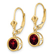 14k 6mm Garnet Leverback Earrings - Birthstone Company