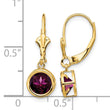14k 6mm Rhodolite Garnet Leverback Earring - Birthstone Company