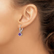 14k White Gold 6mm Amethyst Leverback Earrings - Birthstone Company