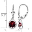 14k White Gold 6mm Garnet Leverback Earrings - Birthstone Company