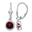 14k White Gold 6mm Garnet Leverback Earrings - Birthstone Company