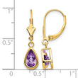14k 8x5mm Amethyst Dangle Earrings - Birthstone Company