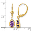 14k 7x5mm Oval Amethyst Leverback Earrings - Birthstone Company