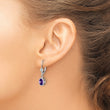 14k White Gold 7x5mm Oval Amethyst Leverback Earrings - Birthstone Company