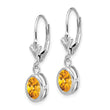 14kw Citrine Oval Leverback Earrings - Birthstone Company