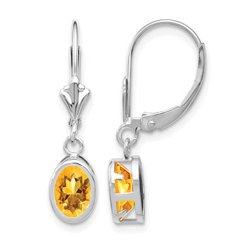 14kw Citrine Oval Leverback Earrings - Birthstone Company
